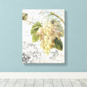 Franse Botanische druiven uitgerekt canvas Afdruk (Insitu (Houten vloer))