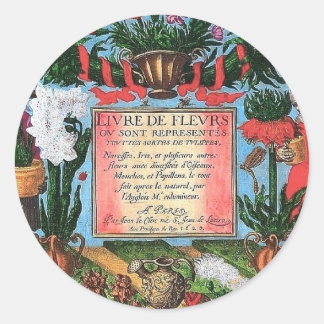 Franse botanische illustratie ronde sticker
