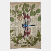 franse botanische overblijfselen moderne  libellen theedoek (Verticaal)