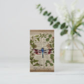 franse botanische overblijfselen moderne  libellen visitekaartje (Staand voorkant)