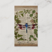 franse botanische overblijfselen moderne  libellen visitekaartje (Voorkant)