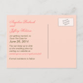 Franse  brief en Rozen slaan de datum op Aankondigingskaart (Achterkant)