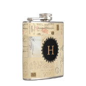 Franse Briefkaart Collage Monogram Flask Heupfles (Rechts)