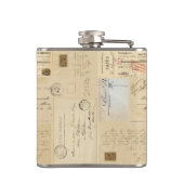 Franse Briefkaart Collage Monogram Flask Heupfles (Achterkant)
