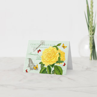 Franse briefkaart met florische kleur met mooi ro