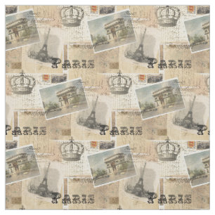 Franse Briefkaart Paris Fabric Stof