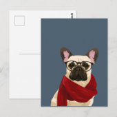 Franse Briefkaarten met bullehond van Hipster voor (Voorkant / Achterkant)