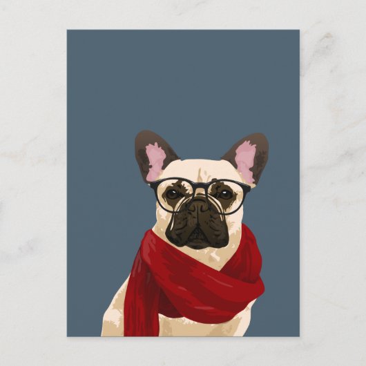 Franse Briefkaarten met bullehond van Hipster voor (Voorkant)