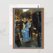 Franse bruid stapt in koets briefkaart (Voorkant / Achterkant)