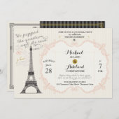  Franse bruidsdoucheuitnodigingen Kaart (Voorkant / Achterkant)
