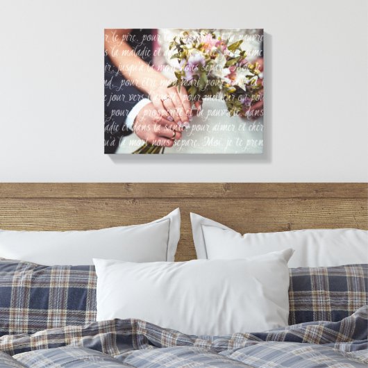 Franse bruiloft geloften overlay op uw bruiloft fo canvas afdruk (Insitu (Slaapkamer))