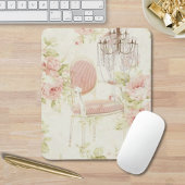 Franse Budoir Roze Bloemen Kroonluchter Muismat