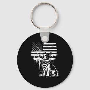 Franse buldog Amerikaanse vlag 4 juli hondenliefhe Sleutelhanger