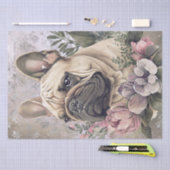Franse buldog bloemenhond tissuepapier (Craft)