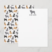 Franse buldog franchies notitiekaartje (Voorkant / Achterkant)