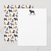 Franse buldog franchies notitiekaartje (Voorkant / Achterkant)