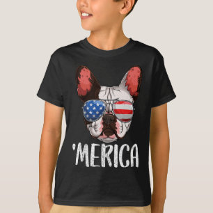 Franse buldog hond 4 juli Amerikaanse vlag 2 T-shirt