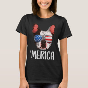 Franse buldog hond 4 juli Amerikaanse vlag 2 T-shirt