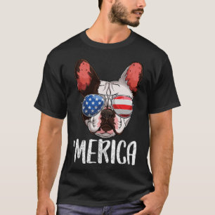 Franse buldog hond 4 juli Amerikaanse vlag 2 T-shirt