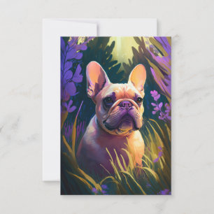 Franse buldog hond dier portret schilderij huisdie bedankkaart