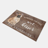 Franse buldog hond gepersonaliseerde deur mat (Schuin)