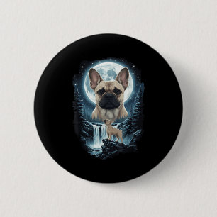 Franse buldog huilt naar de maan meme 90s dier ronde button 5,7 cm