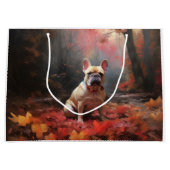 Franse buldog in herfst laat Herfst inspireren Groot Cadeauzakje (Voorkant)