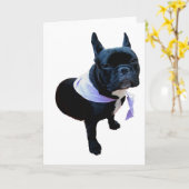 Franse buldog kaart (Gele Bloem)