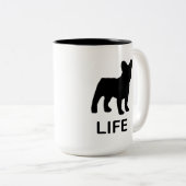 franse buldog leven tweekleurige koffiemok (Voorkant rechts)