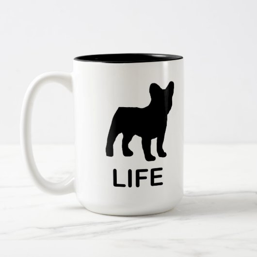 franse buldog leven tweekleurige koffiemok (Links)