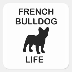 franse buldog leven vierkante sticker