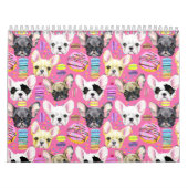 Franse buldog macaron patroon kalender (Hoes)