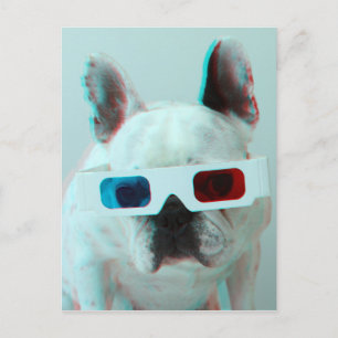 Franse Buldog met 3D Glazen Briefkaart