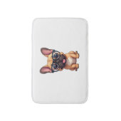 Franse buldog met bril badmat (Voorkant Verticaal)