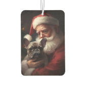 Franse buldog met sinterklaas feestelijke kerst luchtverfrisser (Achterkant)