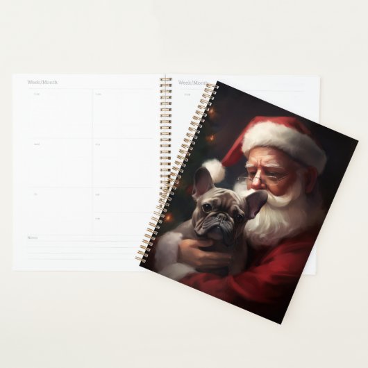 Franse buldog met sinterklaas feestelijke kerst planner (Display)