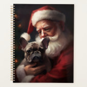 Franse buldog met sinterklaas feestelijke kerst planner (Voorkant)