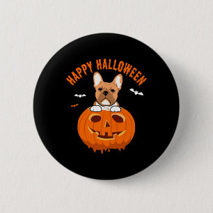 franse buldog pompoen kostuums Thanksgiving Ronde Button 5,7 Cm