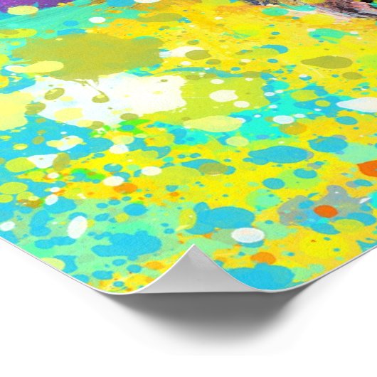 Franse buldog portret kunst omlijst poster (Hoek)