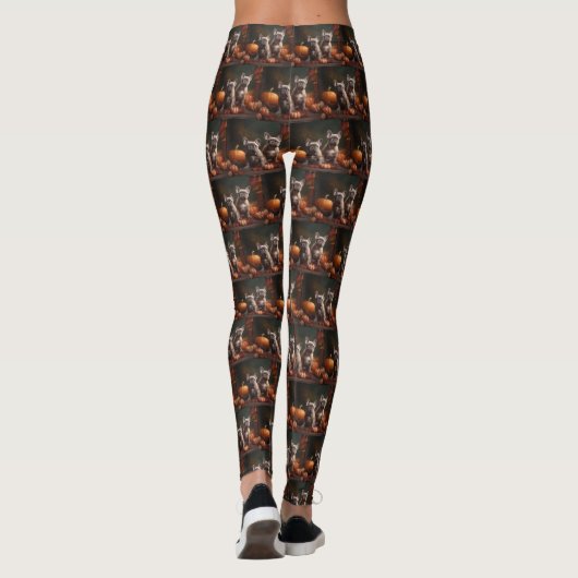 Franse buldog puppy herfst verrukking pompoen leggings (Achterkant)