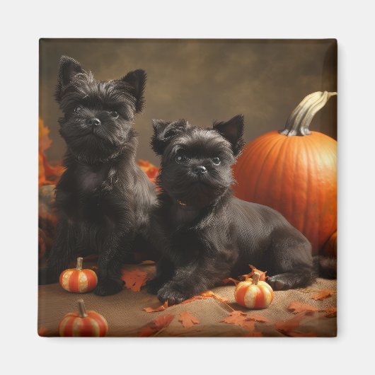 Franse buldog puppy herfst verrukking pompoen magneet (Voorkant)