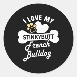 - Franse buldog Ronde Sticker