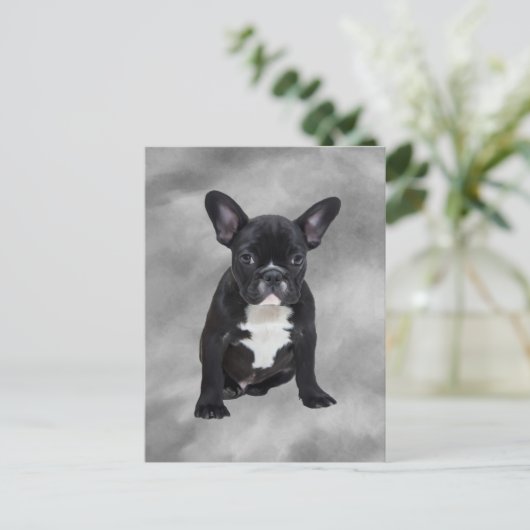 Franse buldog zittende Waterverf olieverfschilderi Briefkaart (Staand voorkant)