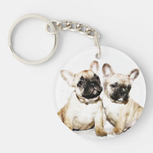 Franse Buldoggen Sleutelhanger (Voorkant)