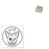 Franse bulgdog-hondloopkrooncirkel logo rubberstempel (Gestempeld)