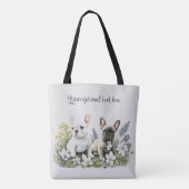 Franse Bull Dog Floral Canvas tas (Achterkant)