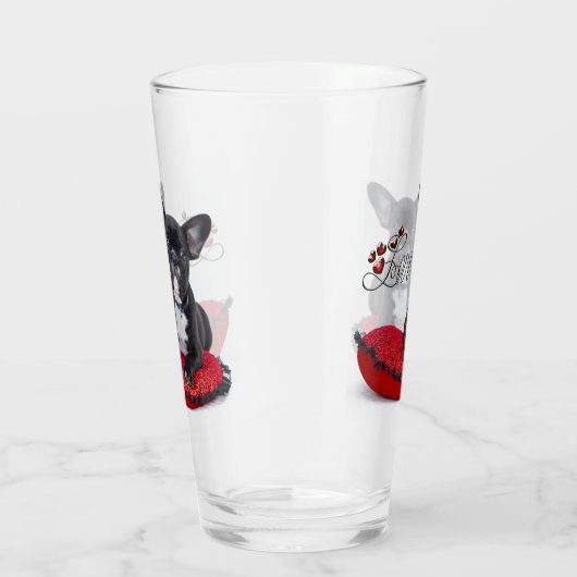 Franse Bull Dog - Frenchie - Love Glas (Rechts)