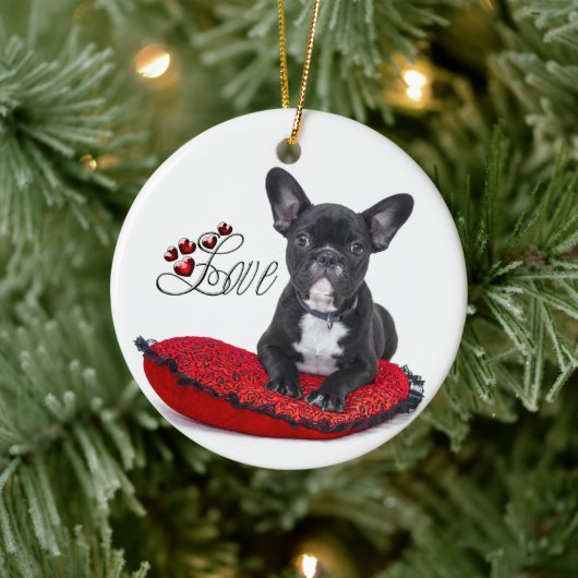 Franse Bull Dog - Frenchie - Love Keramisch Ornament (Boom)