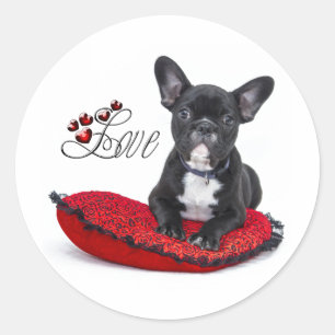Franse Bull Dog - Frenchie - Love Ronde Sticker