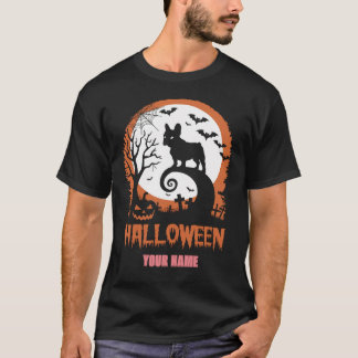Franse Bulld0g en Maan Grappig Halloween Custom T-shirt